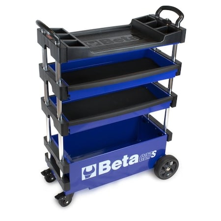 Beta C27S Tool Trolley, 3 Drawer, Blue, Sheet Metal, 27 in W x 12 in D x 39 in H 027000206